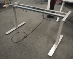 Understell til skrivebord med elektrisk hevsenk i grått fra Linak, passer bordplate 140cm eller større, pent brukt