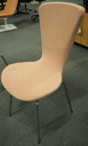Variér Konferansestol Invite i rosa stofftrekk / krom, design: Olav Eldøy, pent brukte