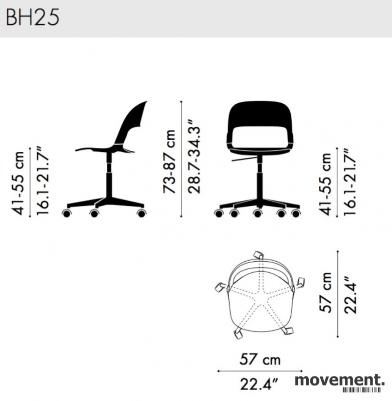 Design-kontorstol fra Fritz Hansen, - 4 / 4