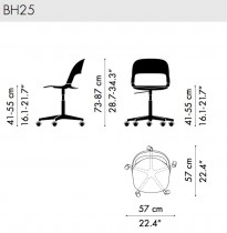 Design-kontorstol fra Fritz Hansen, Pair Chair i sort, design: Benjamin Hubert, pent brukt