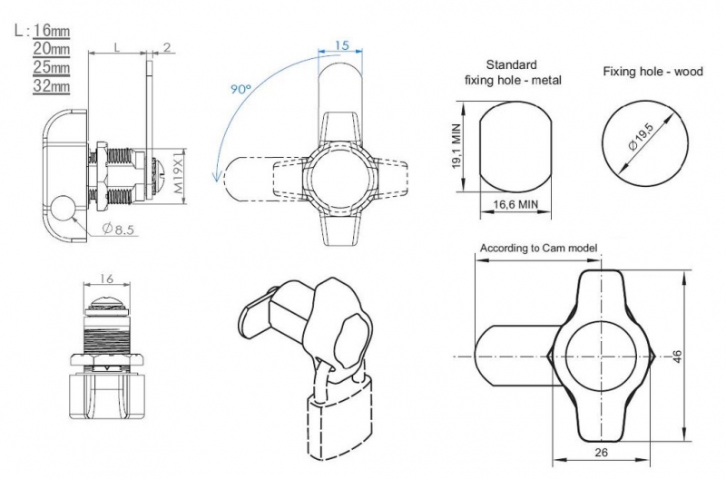 Vrider til hengelås for