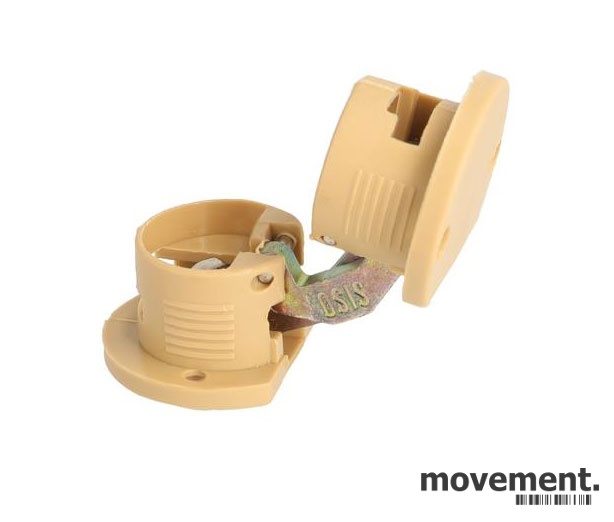 Stk. 98 Tilbehør til kabelluke i møtebord: skjult sylinderhengsel i lon Ø=35mm x 16mm, 60, - eks mva 75, - inkl mva ID: