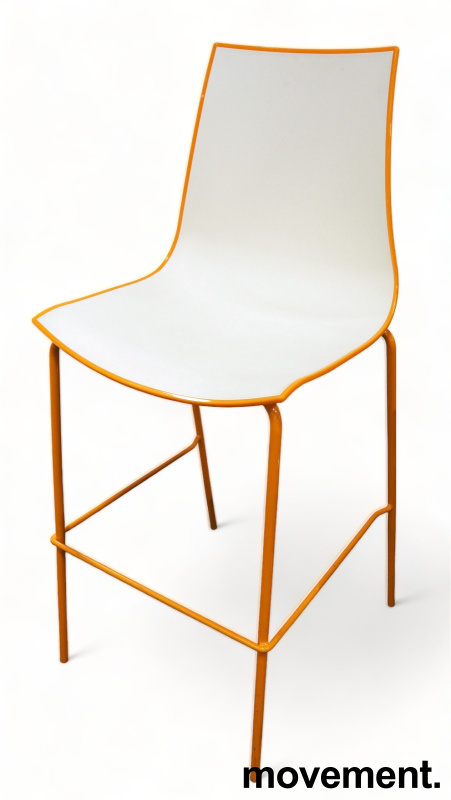 Barkrakk / barstol i orange / hvitt - 1 / 2