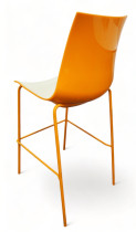 Barkrakk / barstol i orange / hvitt fra Pedrali, modell 3D, sittehøyde 73cm, pent brukt