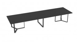 Konferansebord / møtebord i mørk grå fra Narbutas, modell Plana, 420x120cm, kabelboks, passer 14-16 personer, NY / UBRUKT