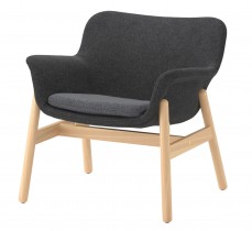 Loungestol i mørk grå / ask fra IKEA, modell Vedbo, pent brukt
