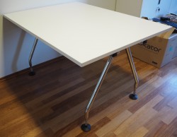 Skrivebord / lite møtebord fra Vitra i hvitt / krom, 120x90cm, AdHoc by Antonio Citterio, pent brukt