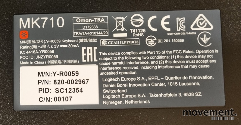 Solgt!Logitech MK710 trådløst tastatur - 3 / 3