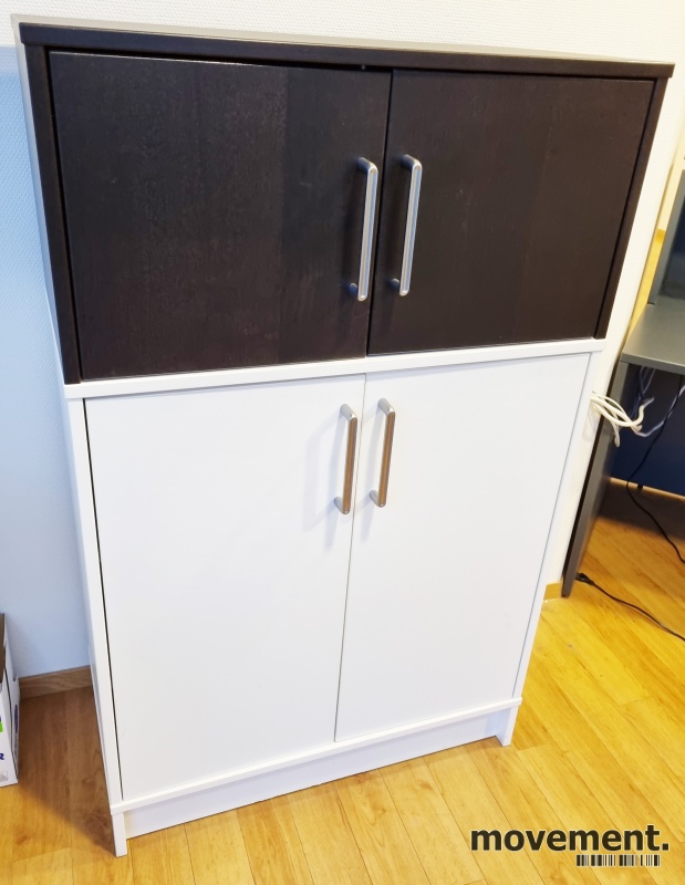 Solgt!IKEA Effektiv hvitt / brunsort skap - 1 / 2