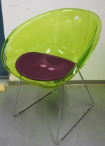 Konferansestol i grønn akryl fra Pedrali, modell Gliss, pent brukt
