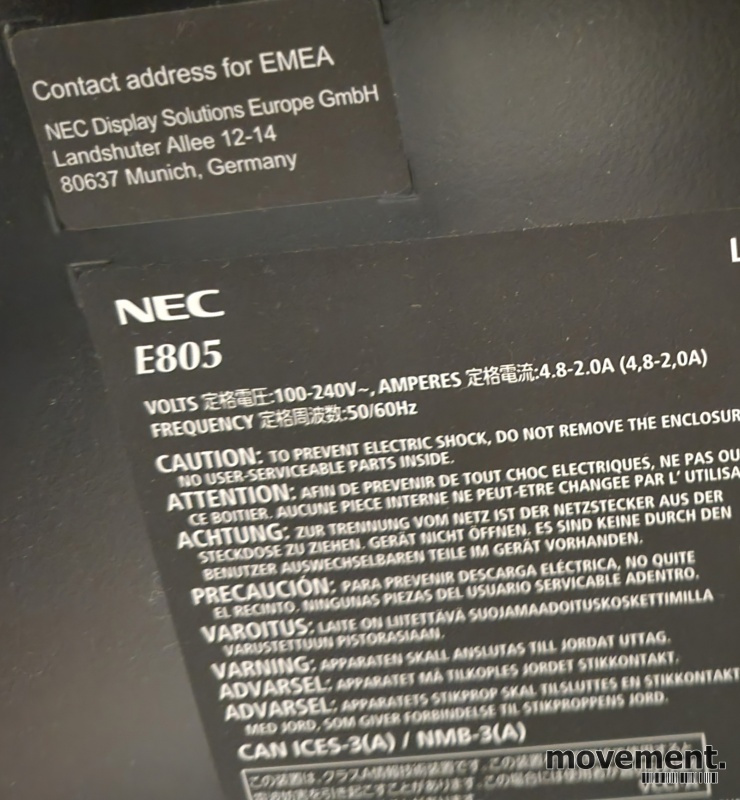Solgt!NEC Public Display / Signage, E805, - 2 / 2