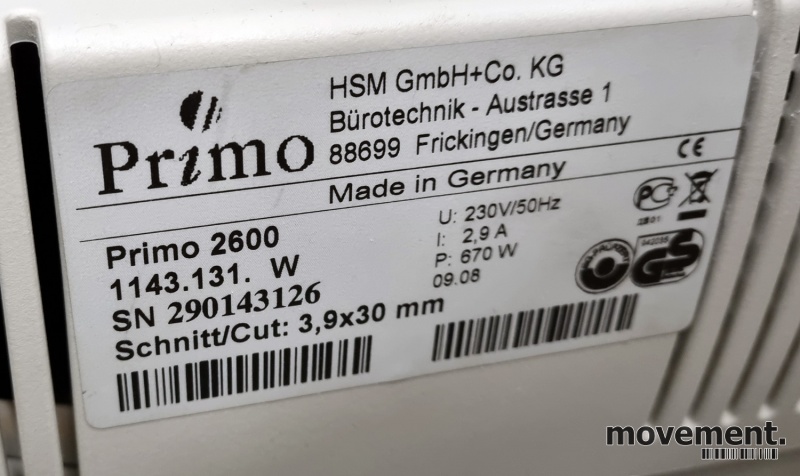 Solgt!Makuleringsmaskin Primo 2600 med - 3 / 3