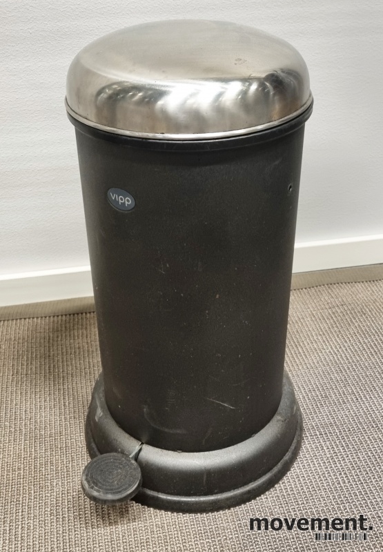 Solgt!Vipp pedalbøtte i sort, høyde 51cm, - 1 / 2