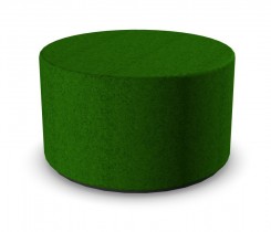 Puff i grønt ullstoff fra Narbutas, modell Giro, Ø=60cm, høyde 35cm, NY / UBRUKT