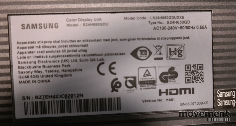 Solgt!Flatskjerm til PC: Samsung 24toms - 4 / 4