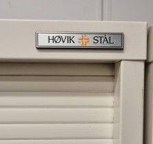 Stålskap med rullesjalusi i front, fra Høvik Stål, 91cm b, 192cm h, brukt