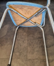 Solgt!Vintage / retro stol i lyseblå skai - 3 / 3