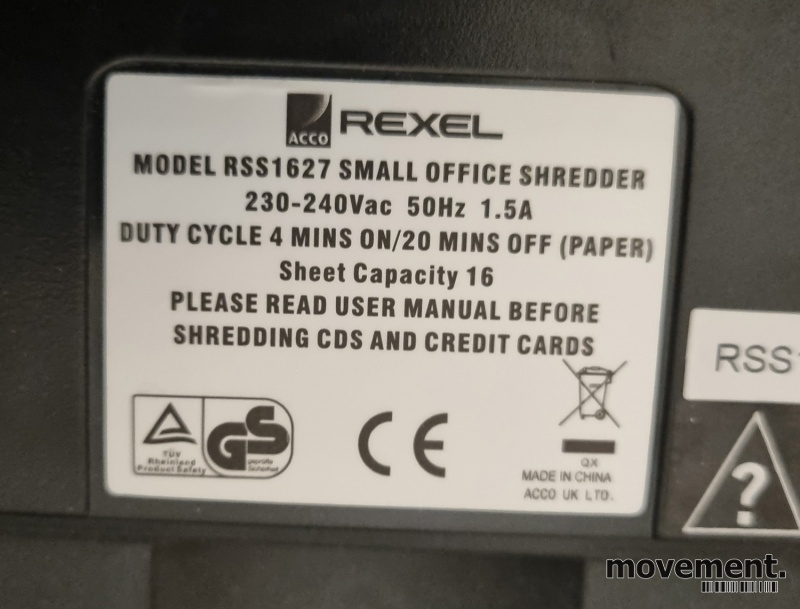 Solgt!Rexel makuleringsmaskin, modell RSS - 4 / 4