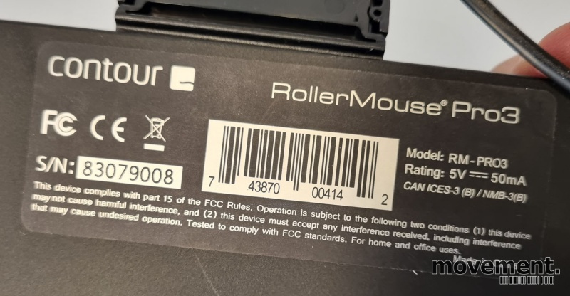 Solgt!Rollermouse Pro3 USB i sort, - 4 / 4