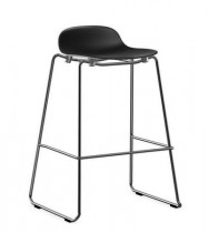 Normann Copenhagen barstol, modell Form, sort sete/krom understell, sittehøyde 75cm, NY