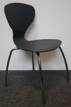 Konferansestol / kantinestol i mørk grå / krom fra RBM, modell Ballet, pent brukt