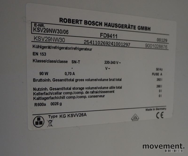 Solgt!Bosch KSV29NW30/06 frittstående - 3 / 3