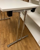 Konferansebord / klappbord, 120x60cm, hvitt / krom, pent brukt