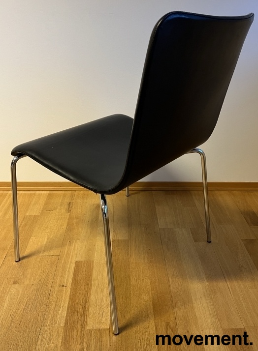 Solgt!Konferansestol i sort skinn / krom - 2 / 2