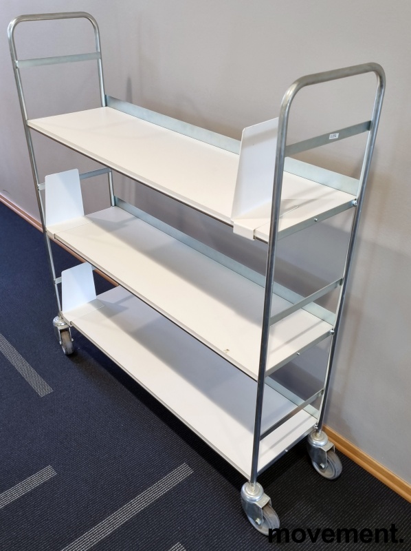 Solgt!Bibliotektralle / boktralle i hvit - 2 / 2