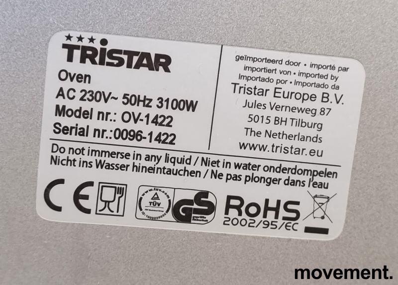 Solgt!Hybelkomfyr fra Tristar, modell - 3 / 3