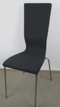 EFG Graf konferansestol, høy rygg, NYTRUKKET i sort stoff / krom ben, pent brukt