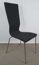 EFG Graf konferansestol, høy rygg, NYTRUKKET i sort stoff / krom ben, pent brukt