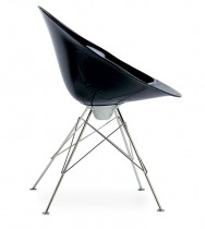 Konferansestol i sort akryl/krom fra Kartell, modell Eros, Design: Philippe Starck, pent brukt