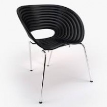 Designstol i sort, Vitra, modell Tom Vac, Design: Ron Arad, pent brukt