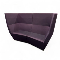 3-seter sofa med høy rygg fra Lammhults, modell Area, bredde 200cm, lilla remix-stoff, pent brukt