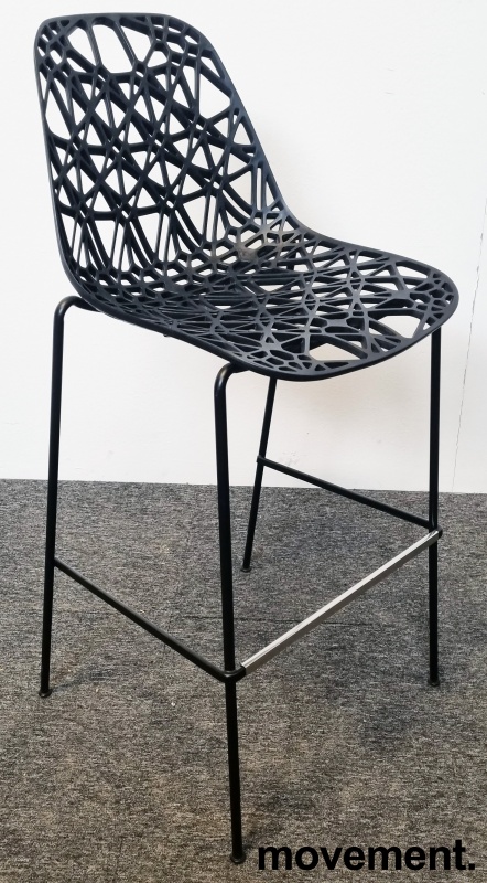 Solgt!Barstol i sort farge, 77cm - 2 / 2
