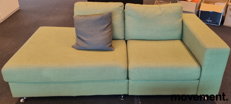 Solgt!Sofa i blek grønn, 196cm bredde, - 1 / 5