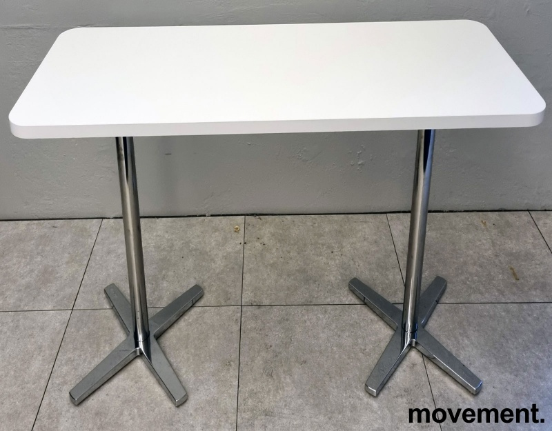 Rektangulært, høyt bord i hvitt /