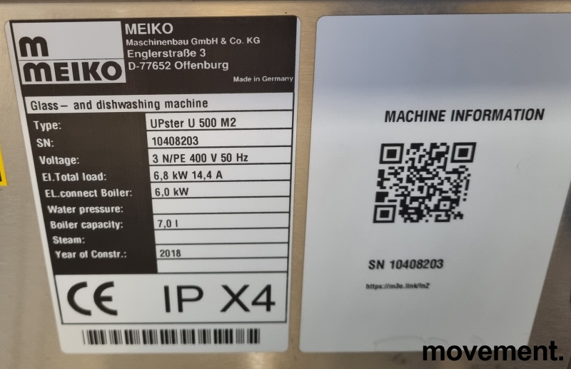 Solgt!Meiko UPster U500M2 Oppvaskmaskin - 4 / 4