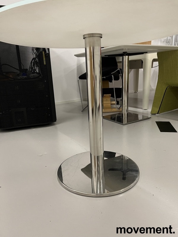 Solgt!Rundt møtebord i hvitt glass / krom - 2 / 2