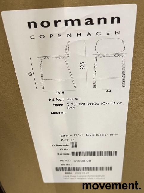 Solgt!Normann Copenhagen barstol, modell - 3 / 3
