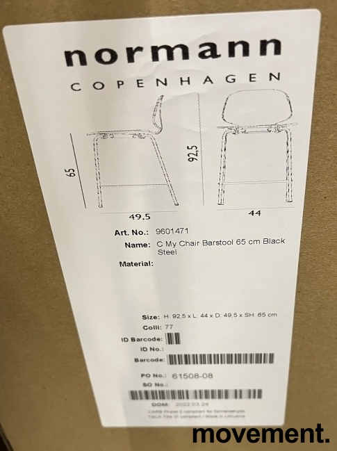 Normann Copenhagen barstol, modell - 3 / 3