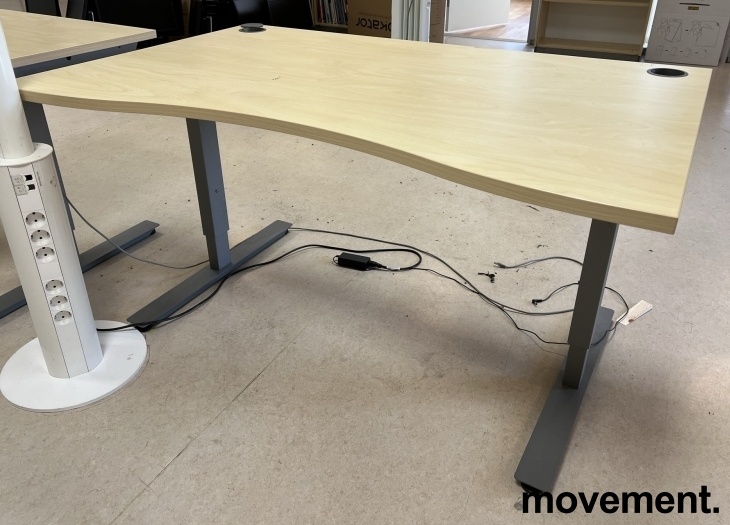 Solgt!Skrivebord i bjerk laminat / grått - 1 / 2