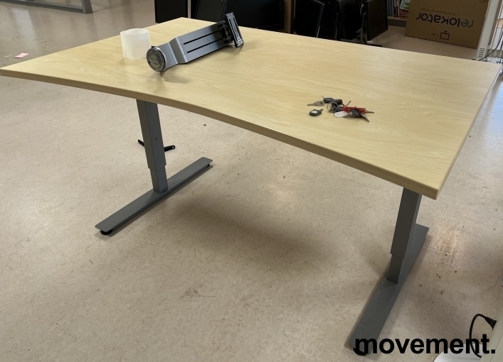 Solgt!Skrivebord i bjerk laminat / grått - 1 / 2