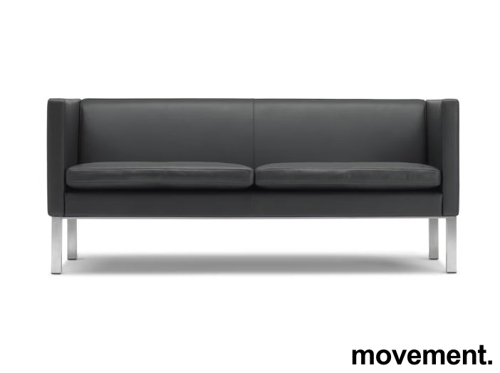 Solgt!2-seter sofa i sort skinn fra Erik - 1 / 4