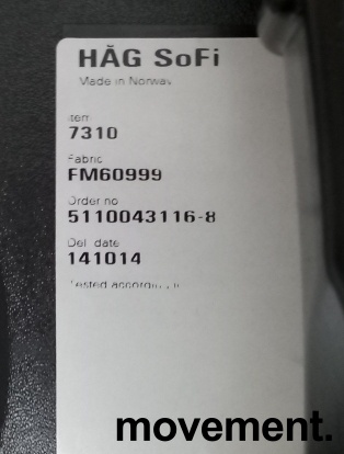 Solgt!HÅG Sofi kontorstol i sort stoff, - 4 / 4