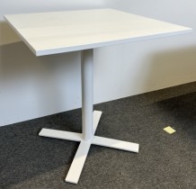 Barbord / ståbord i hvitt / hvitt fra Kinnarps, modell Oberon, 80x80cm, høyde 91cm, pent brukt