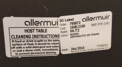 Lite loungebord / kaffebord fra Allermuir, Host HLT2, 34,5x34,5cm H=60cm, brukt med noe slitasje på kanter
