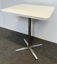Barbord / ståbord i hvitt / krom fra Materia, modell Centrum, 60x70cm, høyde 88cm, pent brukt