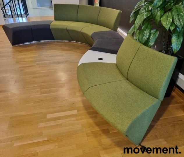 Solgt!Stor modulsofa i grå / grønntoner, - 5 / 7
